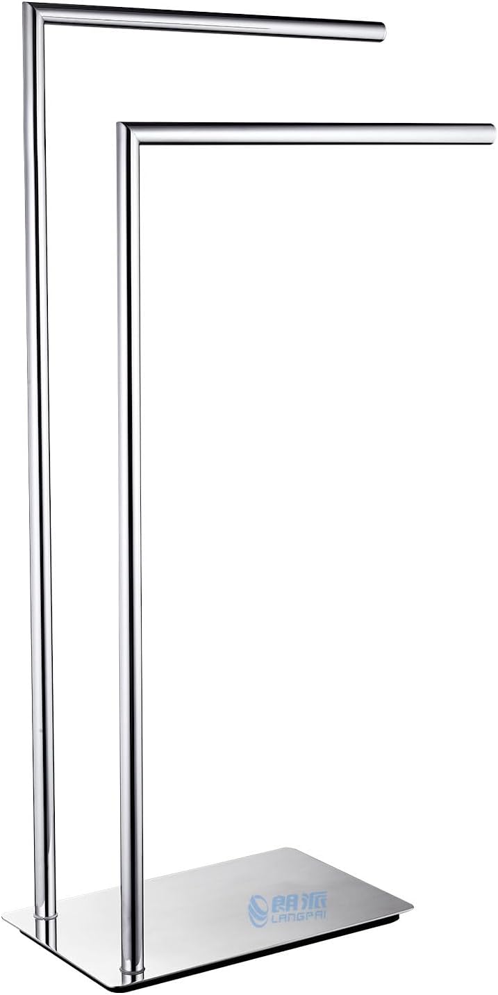 Freestanding Double Towel Racks Bathroom Accessories Towel Holder Stand on Floor Brass Chrome