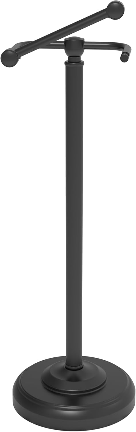 Toilet Paper Holder Stand, Brushed Nickel Toilet Paper Holder Free Standing, Post Pivoting Design & Stable Weighted Base SUS304 Stainless Steel for Bathroom(Mega Roll)