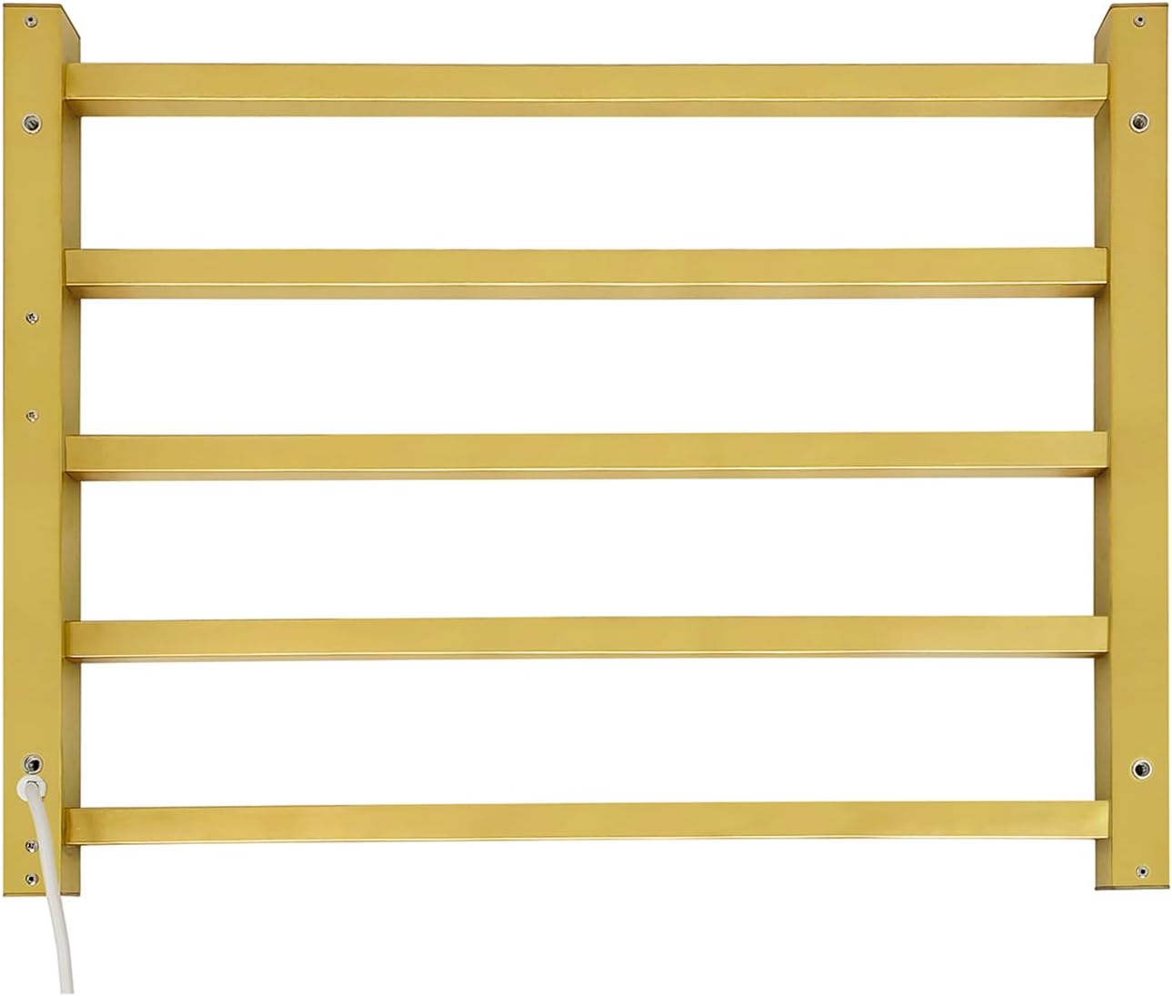 5 Bars Luxury Towel Warmers Wall Mounted Heated Towel Rack, Towel Warmer for Bathroom with Timer & Temperature Multi-Level Adjustable, Hardwired and Plug-in Compatible (Brushed Gold)