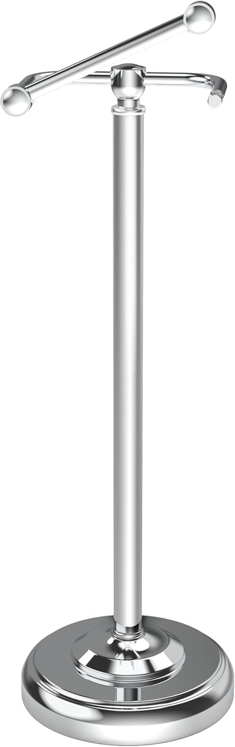 Toilet Paper Holder Stand, Brushed Nickel Toilet Paper Holder Free Standing, Post Pivoting Design & Stable Weighted Base SUS304 Stainless Steel for Bathroom(Mega Roll)