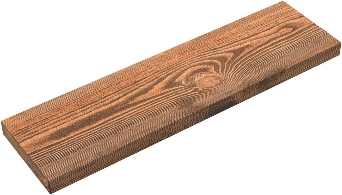 BAOBAB WORKSHOP Wood Floating Shelves Set of 2 - Rustic Shelf 24 inch - Floating Shelf for Wall Mounted - Wide Wooden Wall Shelves for Living Room Bedroom Kitchen Bathroom - Dark Walnut - 24W x 6.7D