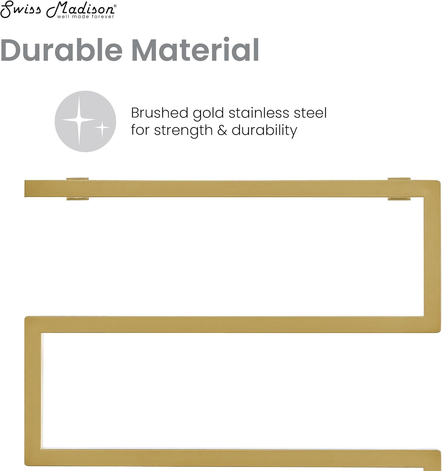 Swiss Madison Voltaire 5-Bar Electric Towel Warmer Heated Towel Racks for Bathroom in Brushed Gold