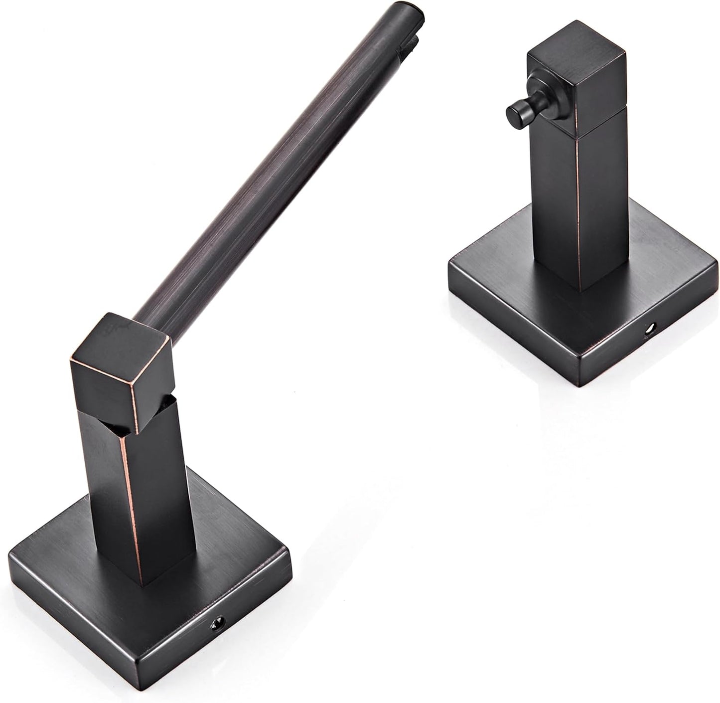 RUACQ Toilet Paper Holder Stand, Bathroom Toilet Paper Roll Holder Free Standing, Toilet Tissue Holder Stand with Post Pivoting Design, Stable Weighted Base, SUS304 Stainless Steel (Brushed Nickel)