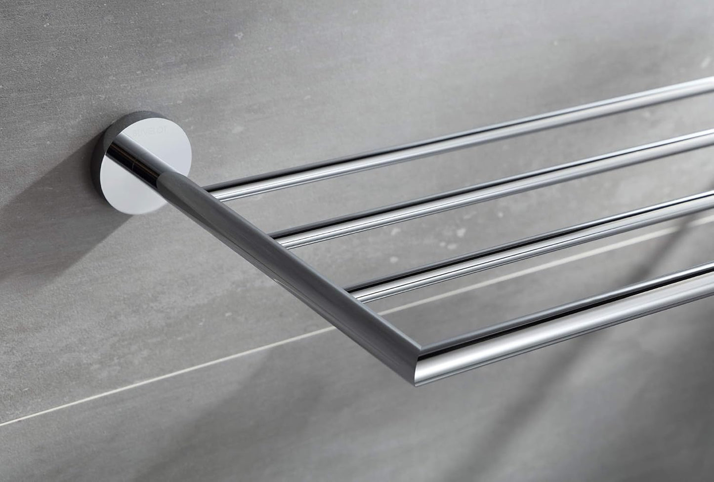 Towel Rack for Bathroom, Towel Shelf Wall Mounted, Modern Hotel Style with Towel Bar, Single Towel Rack, Chrome, 26Inch, 077090-CR Leo Series