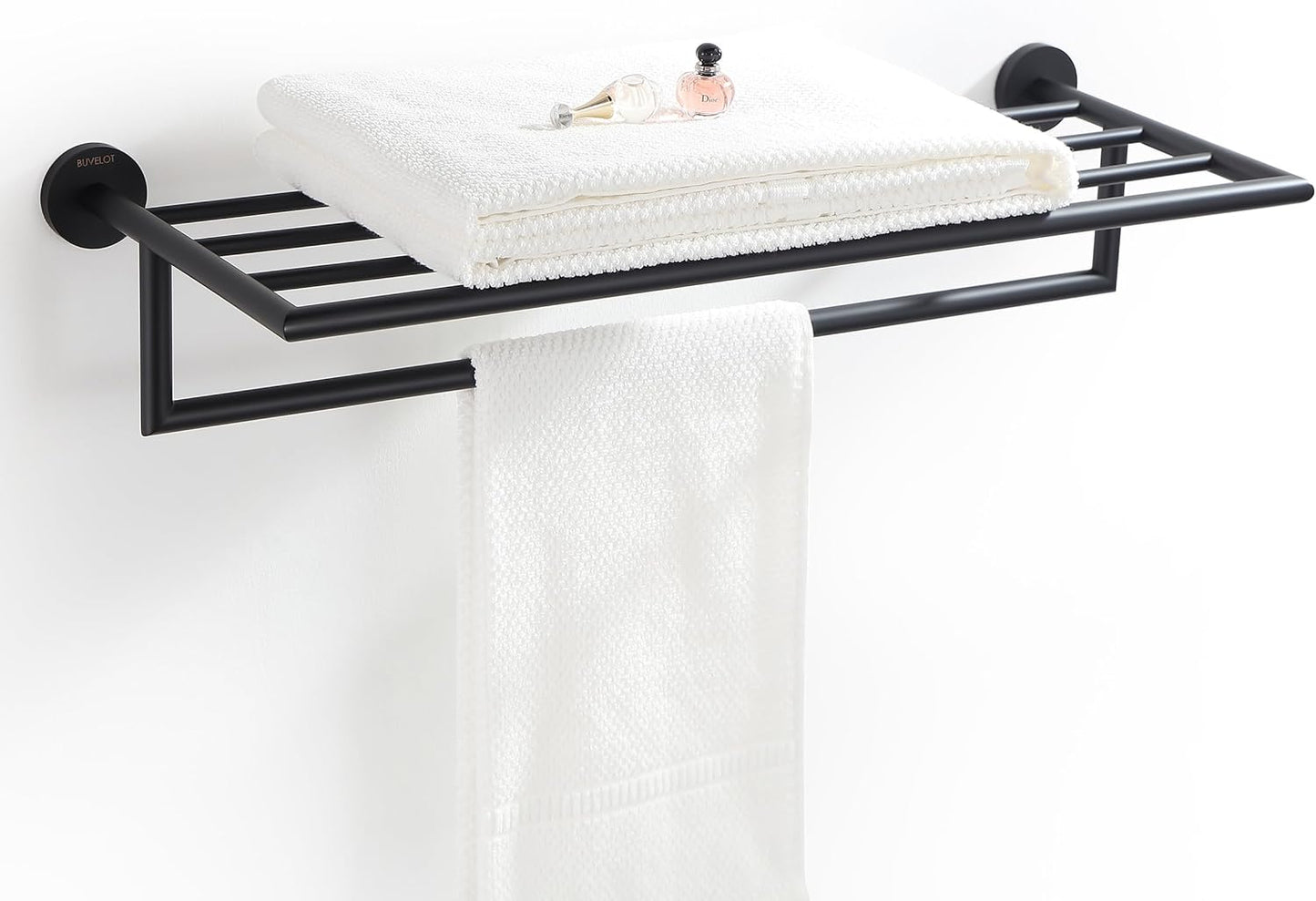 Towel Rack for Bathroom, Towel Shelf Wall Mounted, Modern Hotel Style with Towel Bar, Single Towel Rack, Chrome, 26Inch, 077090-CR Leo Series