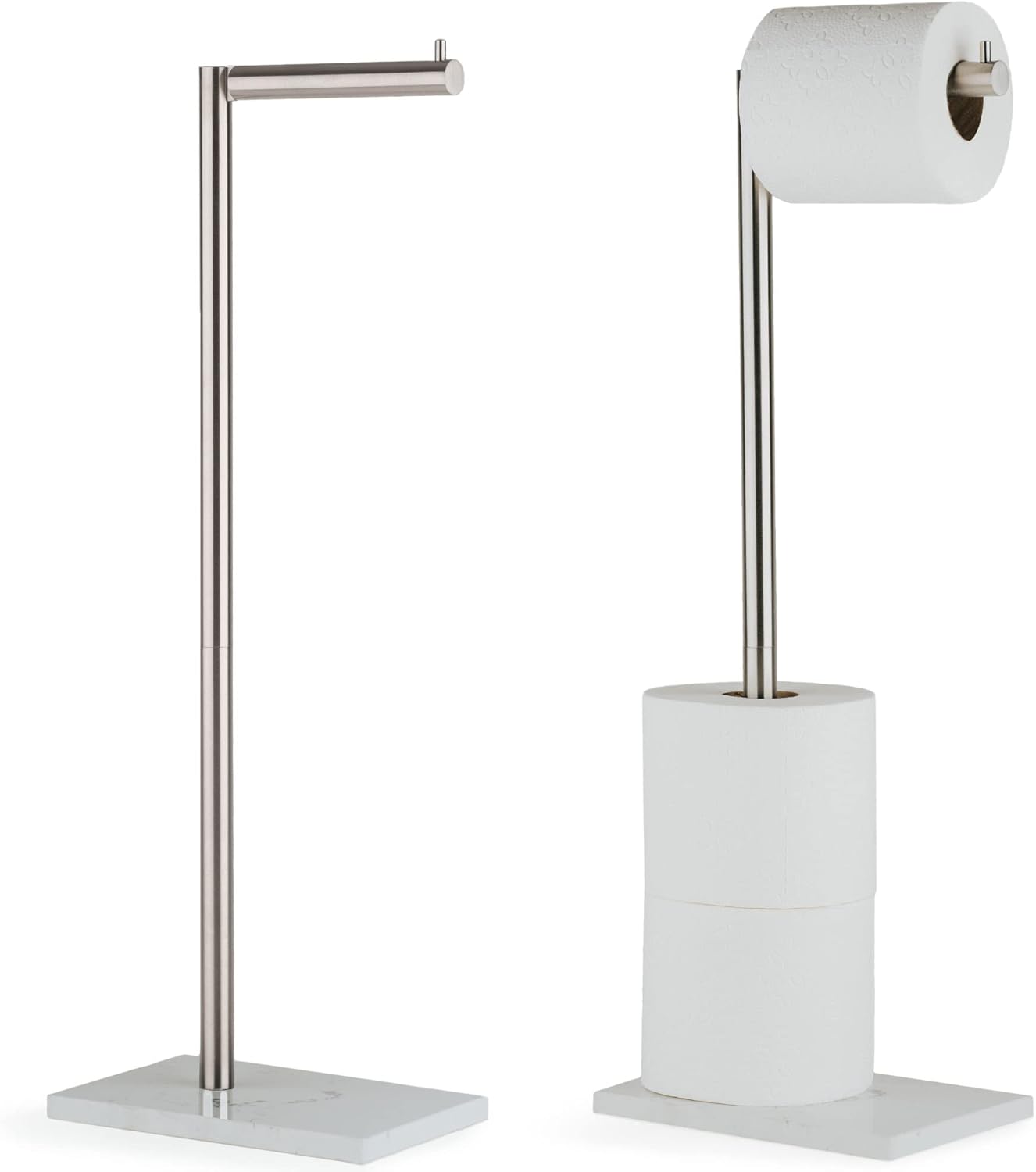 MARMOLUX ACC Free Standing Toilet Paper Holder Stand with Storage for 4 Rolls of Toilet Tissue for Bathroom, Stainless Steel Luxury Brushed Gold, 1pc - Bathroom Sets - Toilet Paper Storage