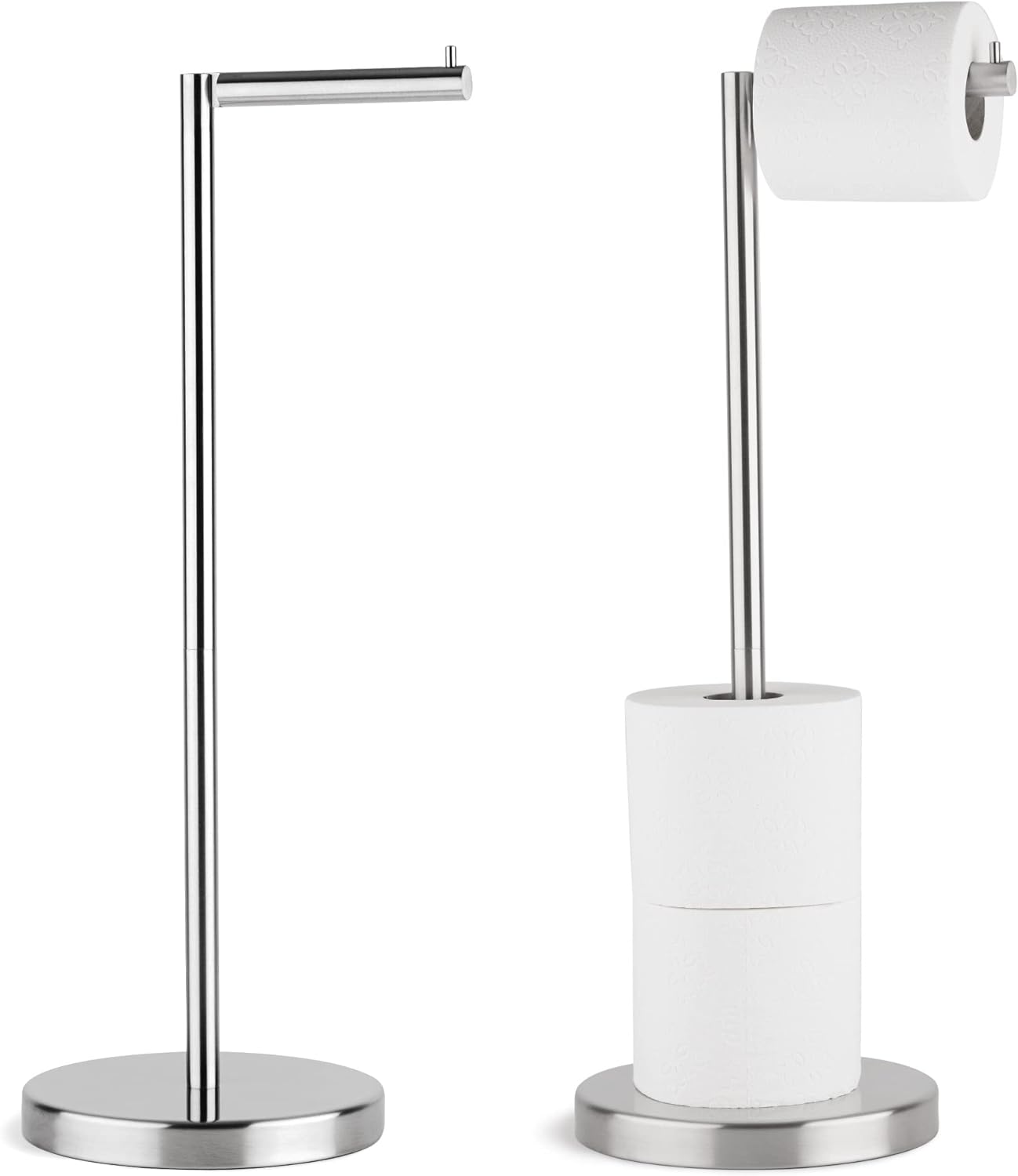 MARMOLUX ACC Free Standing Toilet Paper Holder Stand with Storage for 4 Rolls of Toilet Tissue for Bathroom, Stainless Steel Luxury Brushed Gold, 1pc - Bathroom Sets - Toilet Paper Storage