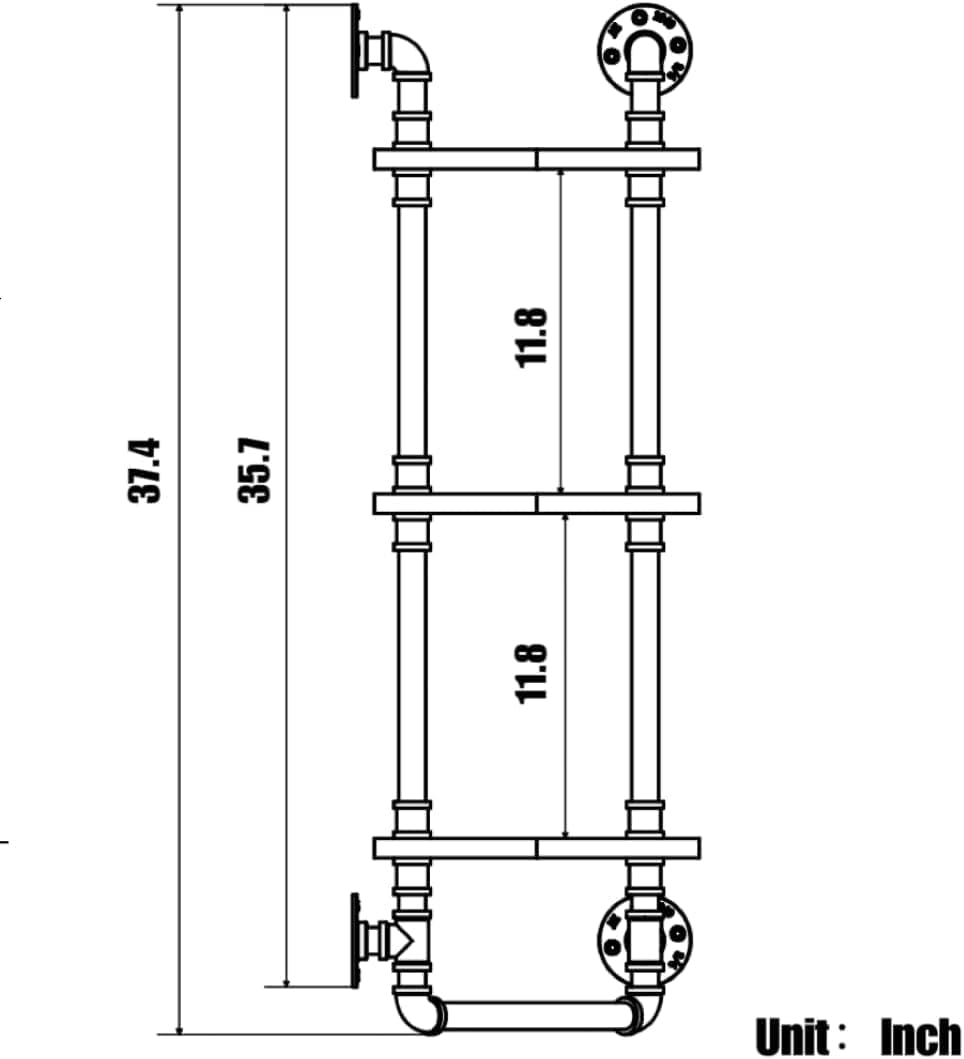Industrial Pipe Shelf, Rustic Corner Shelves with Towel Bar,Bathroom Shelves Wall Mounted,3 Tiered Metal&Real Wood Home Decor Floating Shelves
