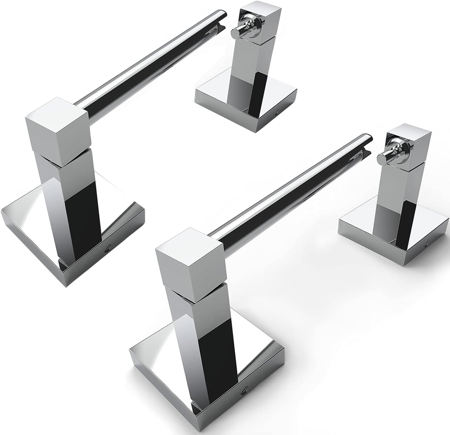 RUACQ Toilet Paper Holder Stand, Bathroom Toilet Paper Roll Holder Free Standing, Toilet Tissue Holder Stand with Post Pivoting Design, Stable Weighted Base, SUS304 Stainless Steel (Brushed Nickel)