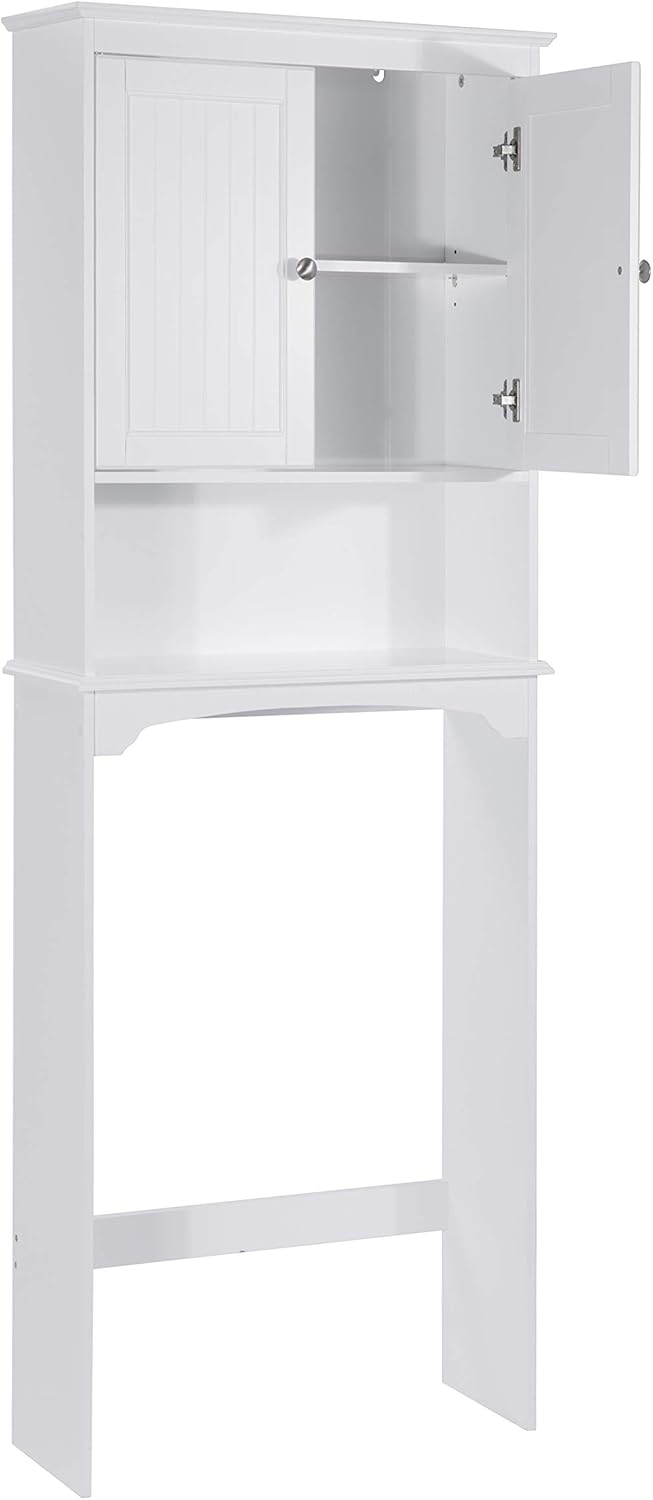 Spirich Over The Toilet Storage Cabinet, Bathroom Shelf Over Toilet, Bathroom Storage Cabinet Organizer, White