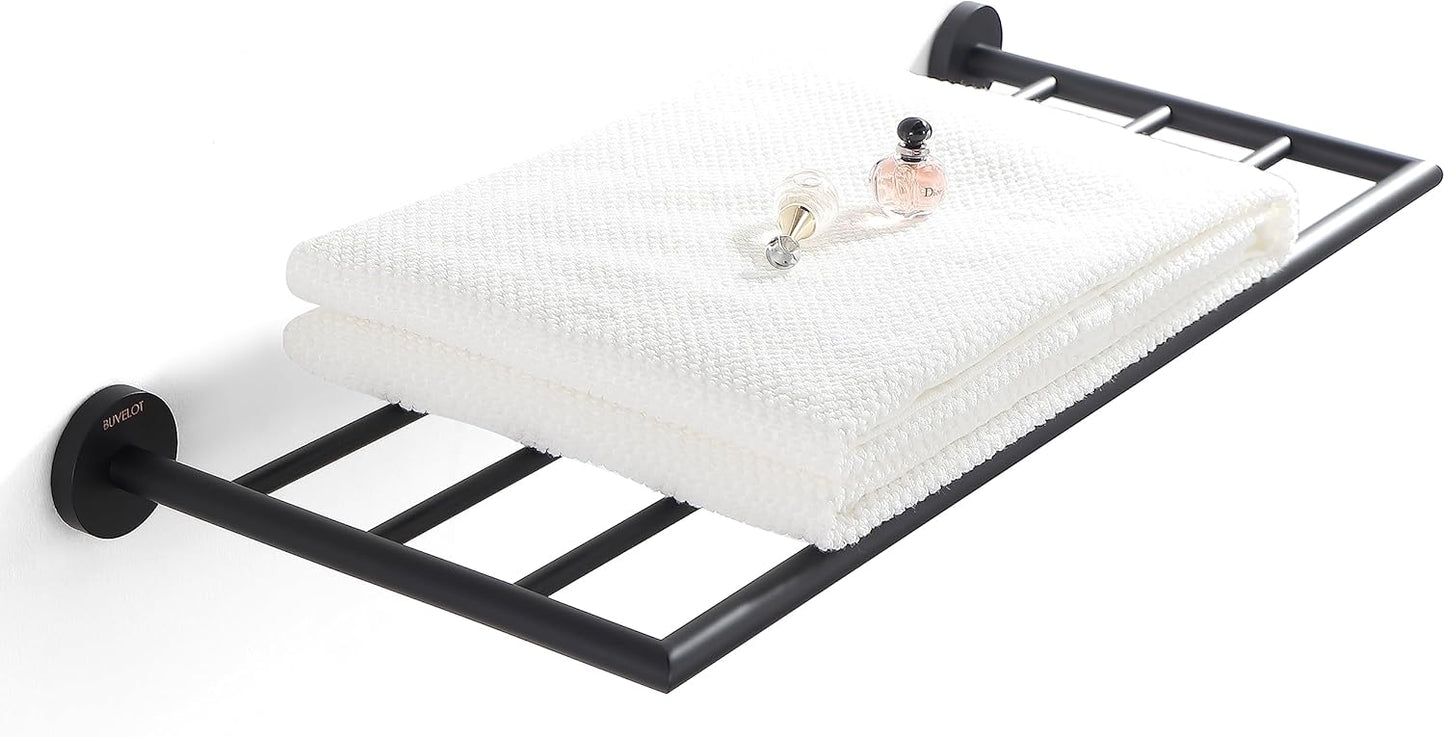 Towel Rack for Bathroom, Towel Shelf Wall Mounted, Modern Hotel Style with Towel Bar, Single Towel Rack, Chrome, 26Inch, 077090-CR Leo Series